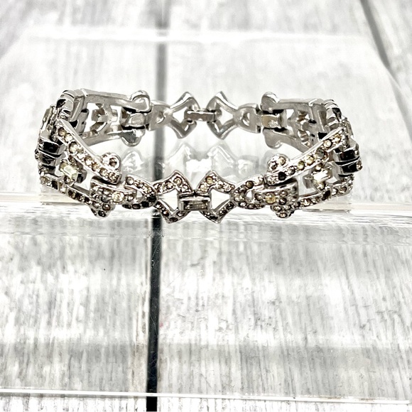207. Antique Art Deco (1920s) Signed Mazer (Brother’s) Rhinestone Bracelet. - Picture 4 of 9
